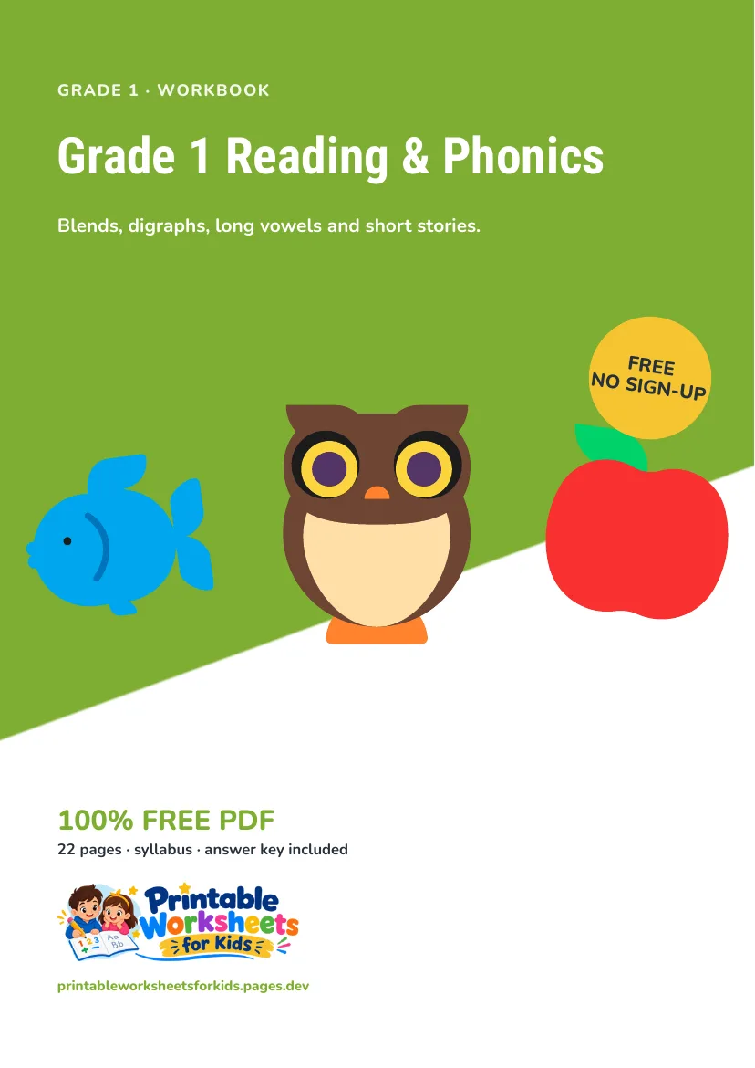 Grade 1 Reading & Phonics workbook cover