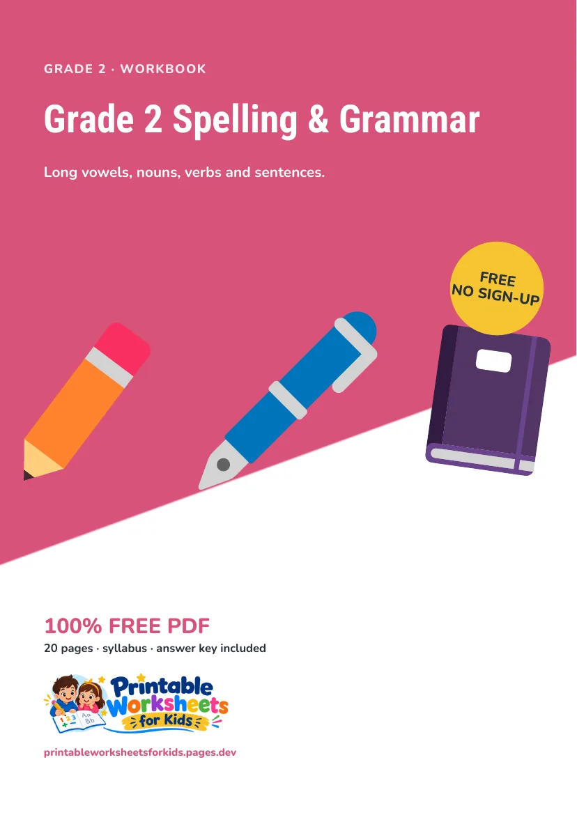 Grade 2 Spelling & Grammar workbook cover