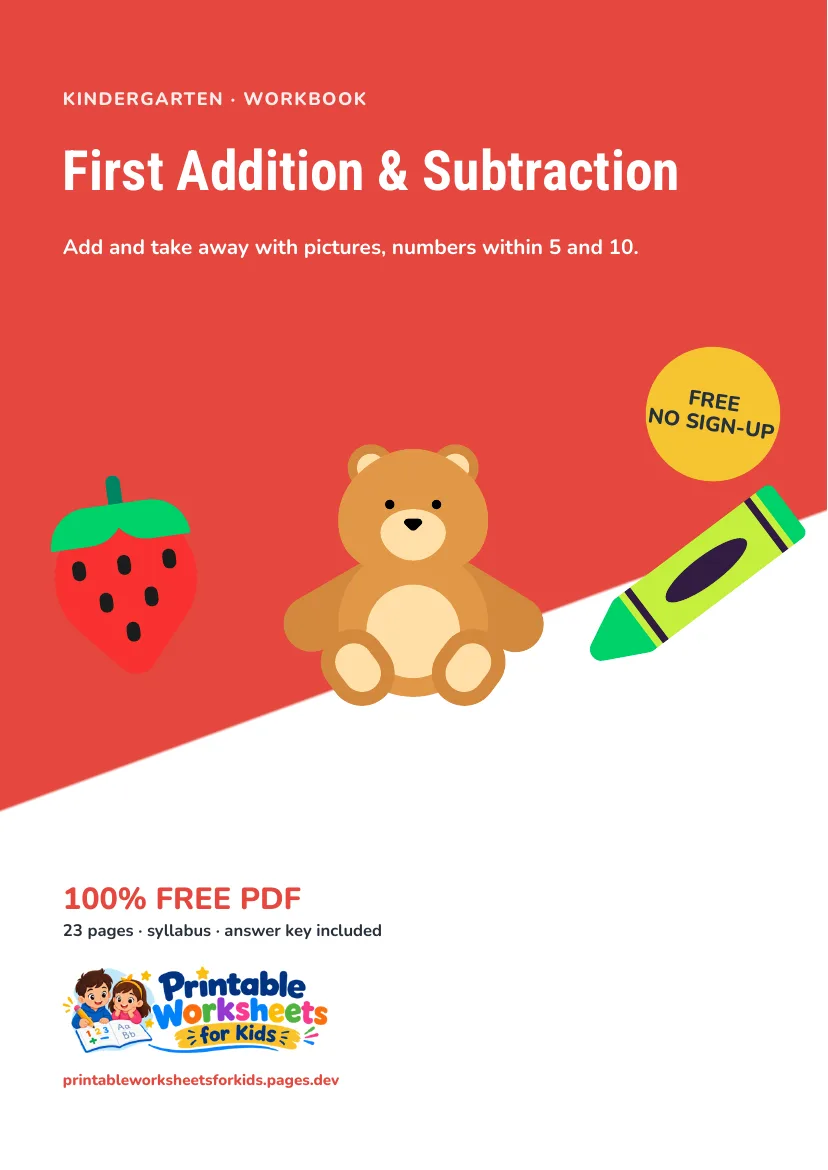 First Addition & Subtraction workbook cover