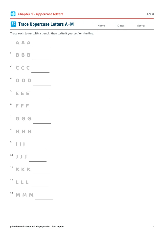Letters & Sounds – Practice sheet