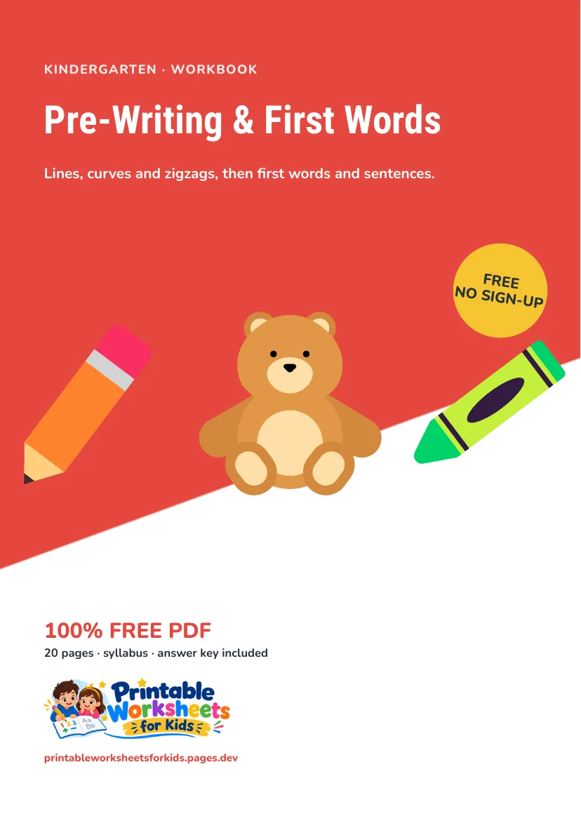 Pre-Writing & First Words workbook cover
